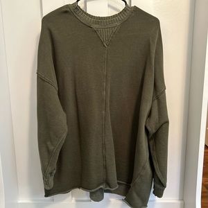 Aerie Oversized Crewneck- Dark Green